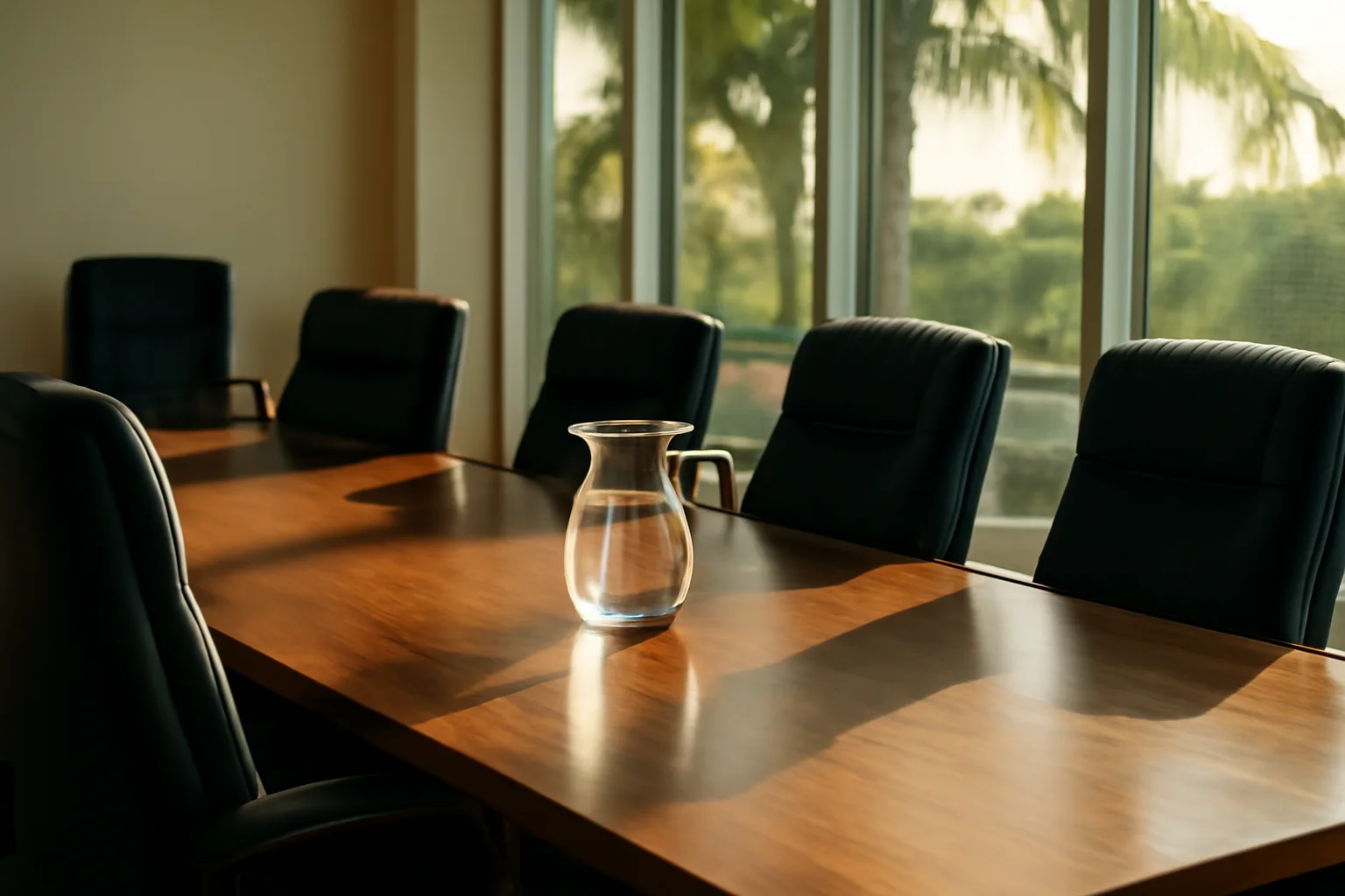 Empty Miami hearing room used for Florida arbitrator work