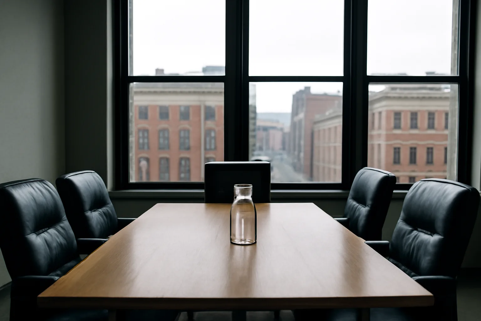 Bare Hartford conference room set for a Connecticut arbitration