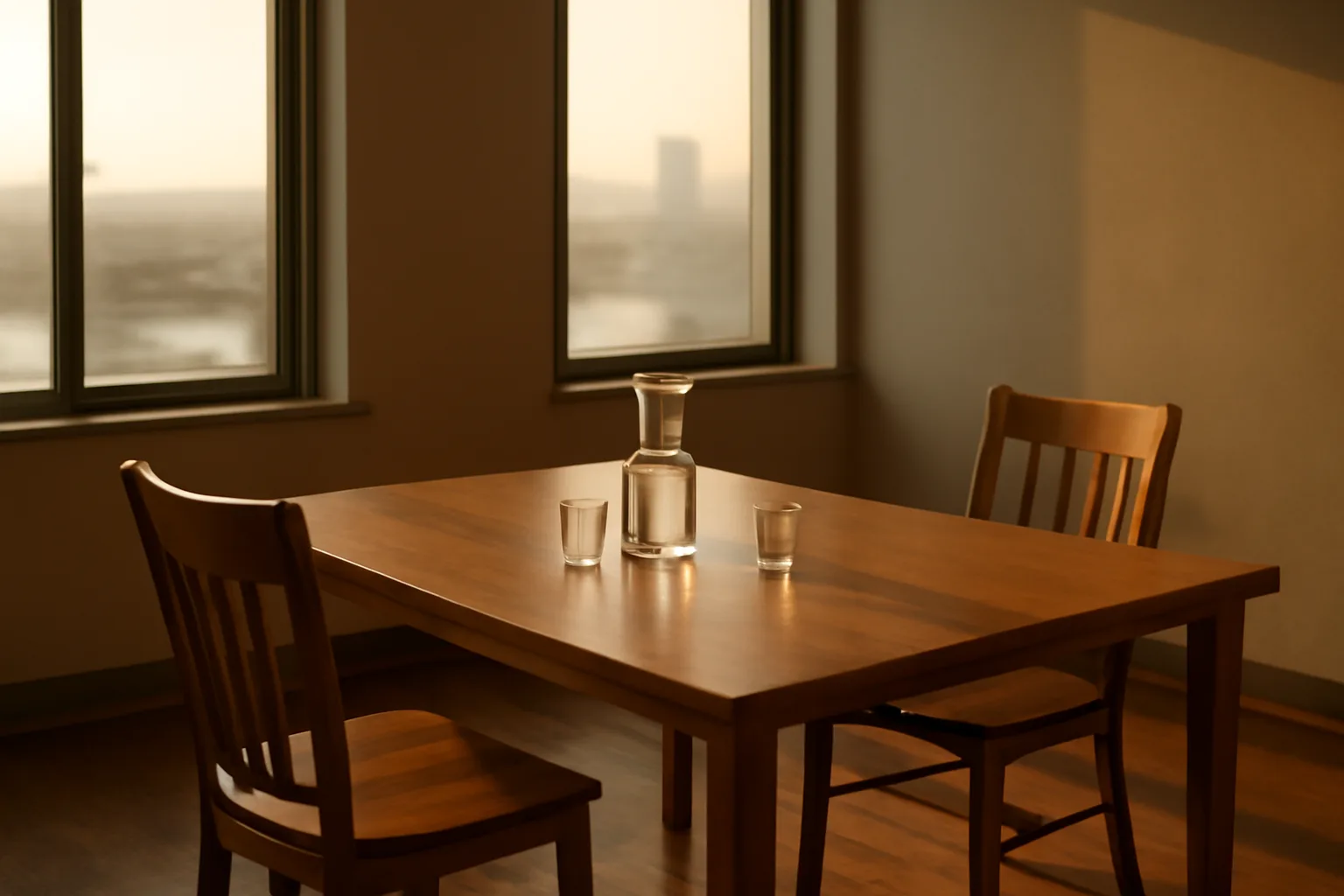 Little Rock conference room set for a quiet arbitration hearing
