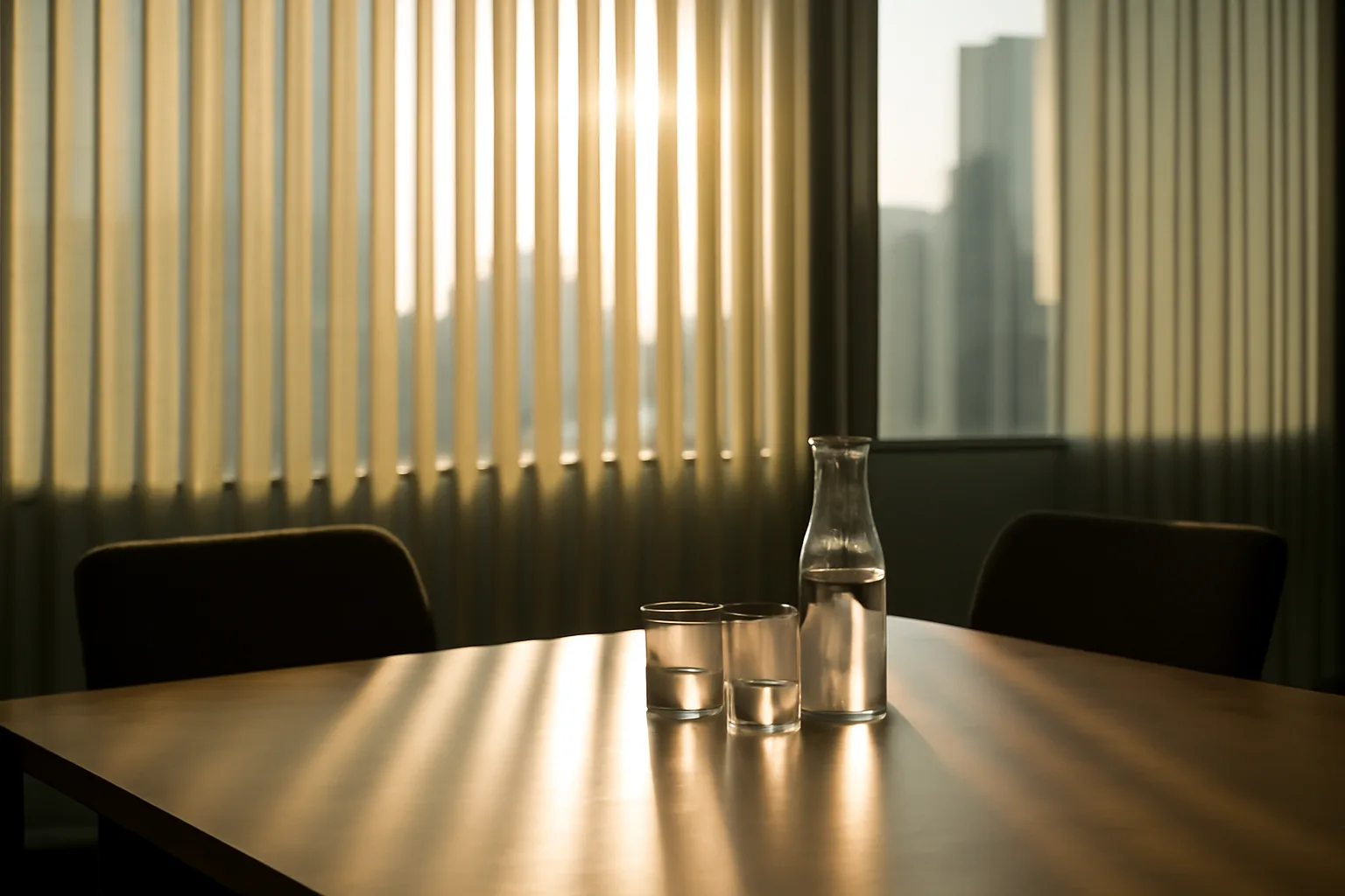 Quiet Los Angeles conference room set for private arbitrator hearings